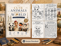 Cute Animals Around the World Coloring Book for Kids Ages 4-8 | Fun Travel & Activity Book