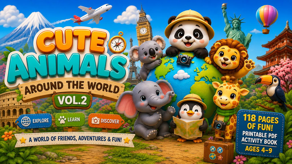 Cute Animals Around the World Vol. 2 | Printable PDF | Ages 4–9