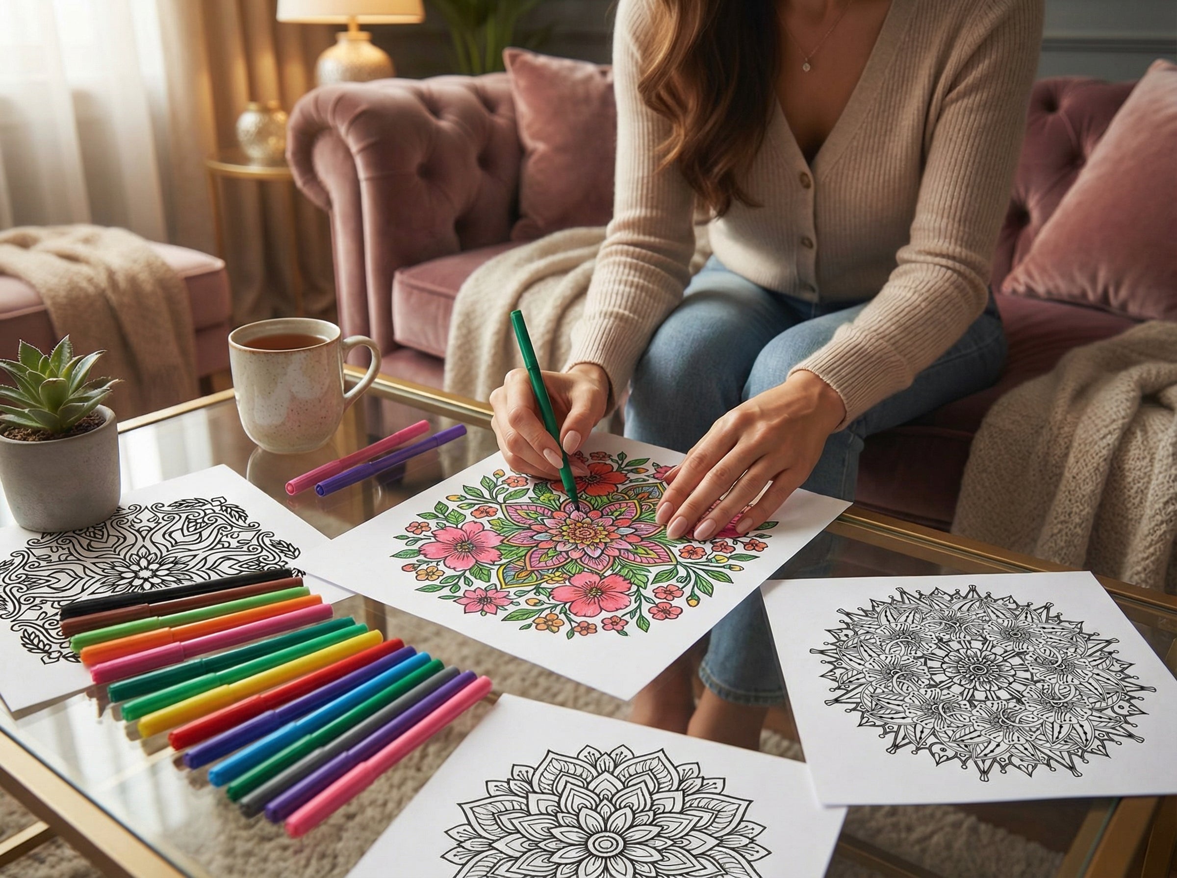 The Magic of Mandala Coloring Book for Adults | 38 Printable Mandala Pages | Digital PDF Vector Coloring Book